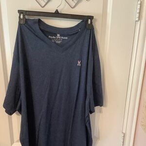 Men’s size 5XL heather navy v neck tshirt Psycho Bunny